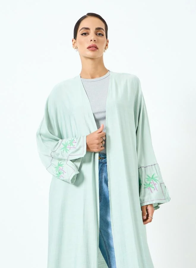 تايك تو عباية مطرزة بأكمام طويلة